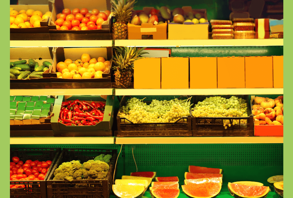 Frutta esposta al supermercato